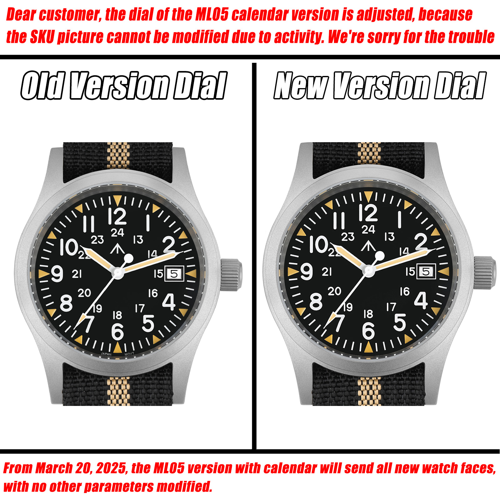 Militado ML05 Military Watch R - Plastic Dome Clear のレビューと価格