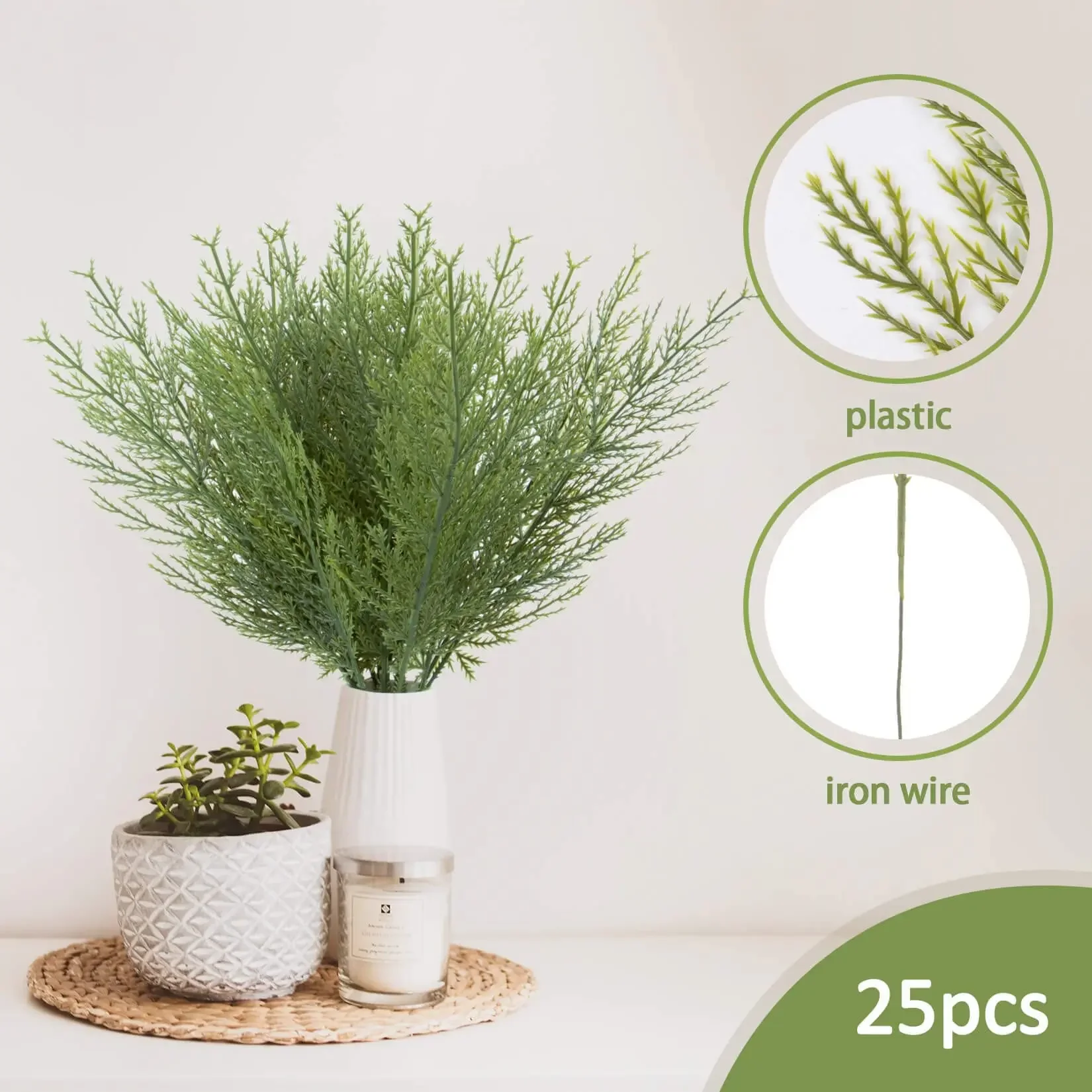 10pc Artificial Plants Pine Br - Sphagnum Moss Dry のレビューと価格