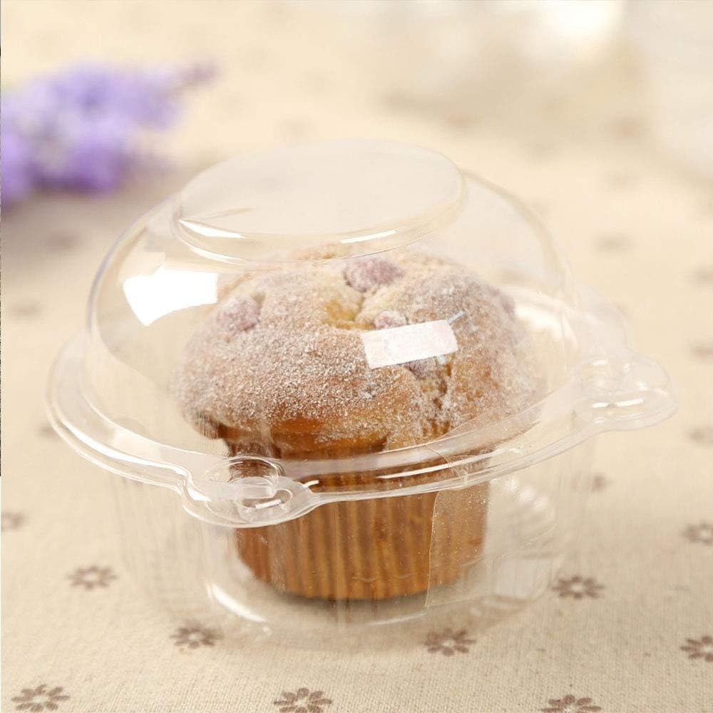 Cupcake Holders Individual,50  - Plastic Dome Clear のレビューと価格