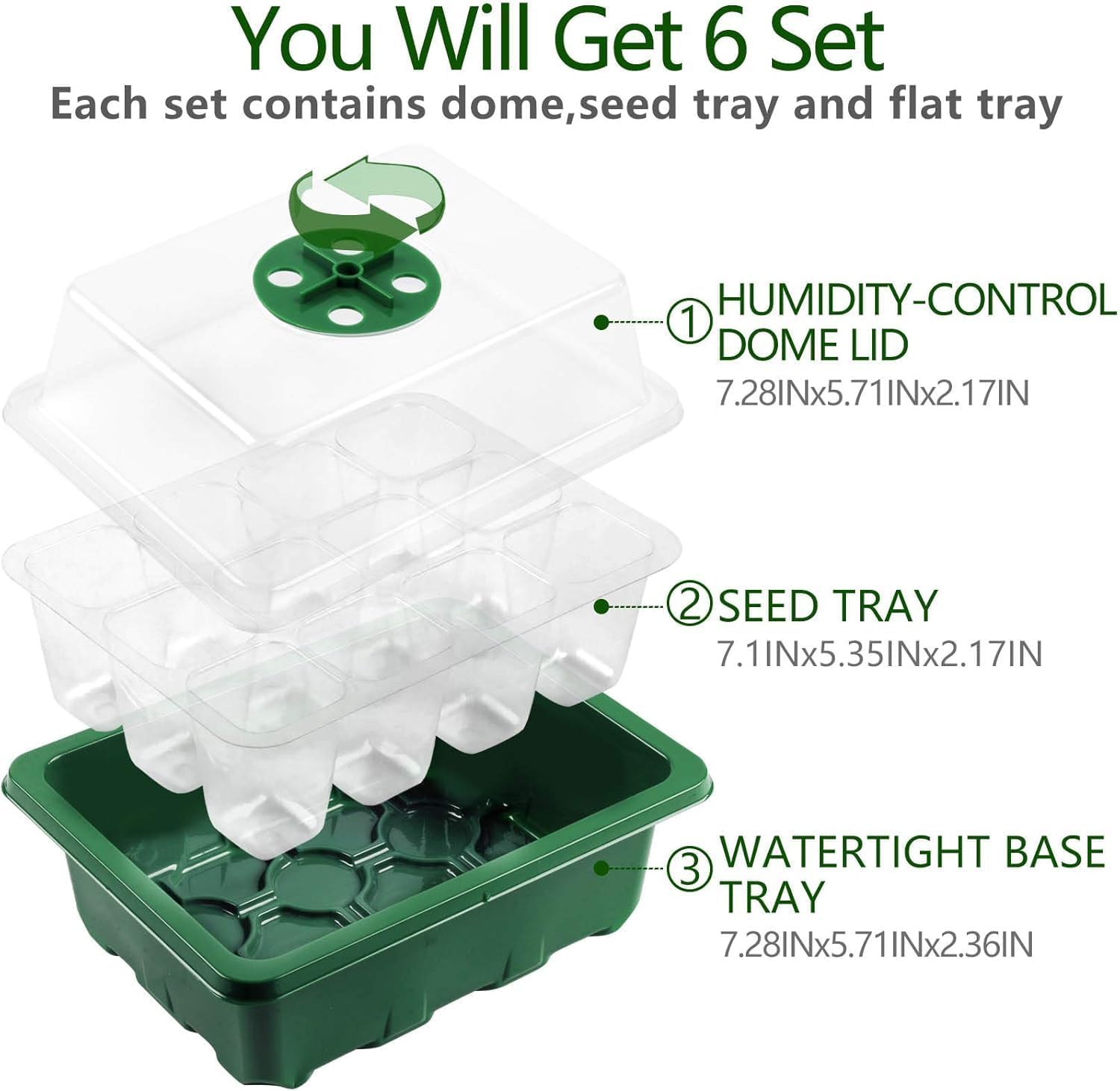 6-Pack Seed Starter Tray with  - Humidity Dome Kit のレビューと価格