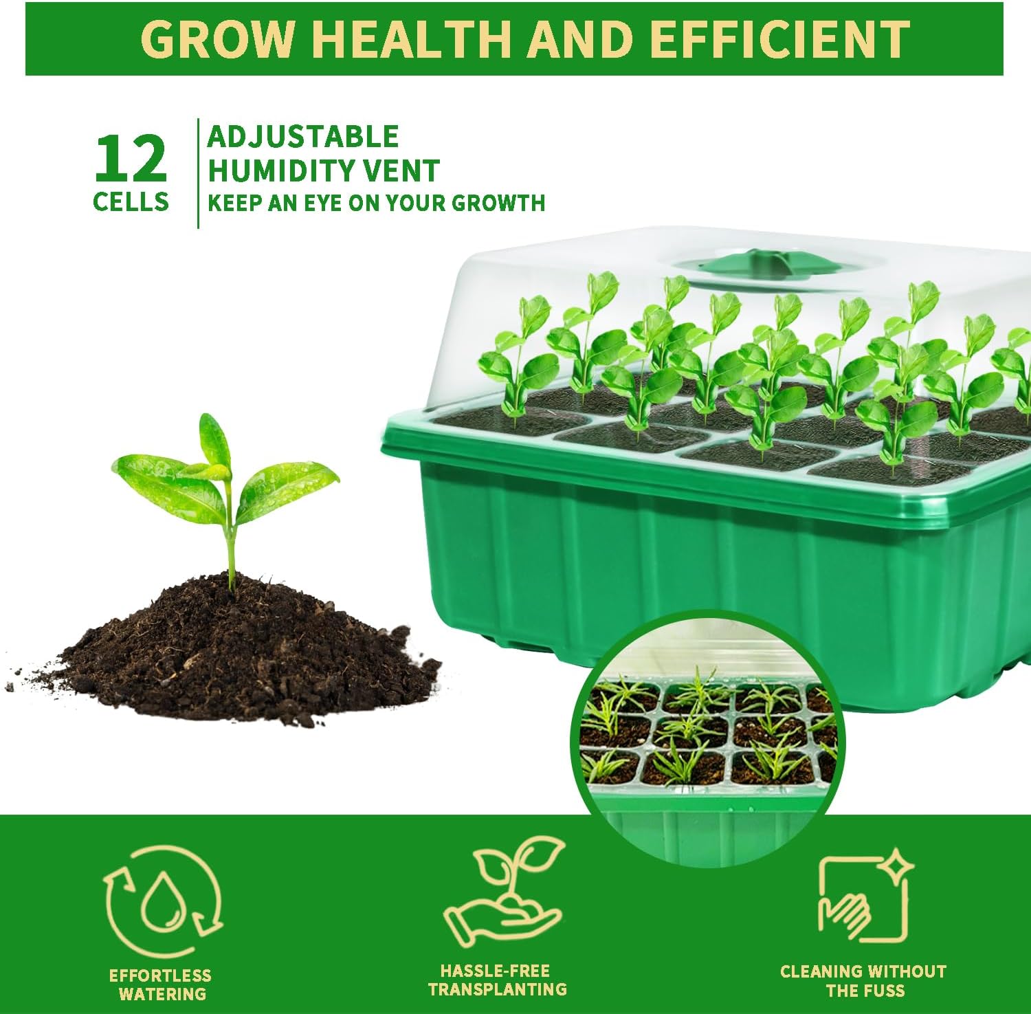 5-Pack Seed Starter Tray Kit w - Humidity Dome Kit のレビューと価格