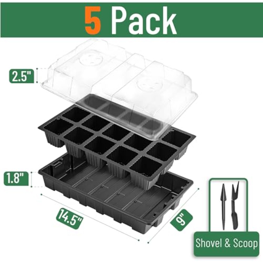 5-Set Seed Starter Tray Kits D - Humidity Dome Kit のレビューと価格