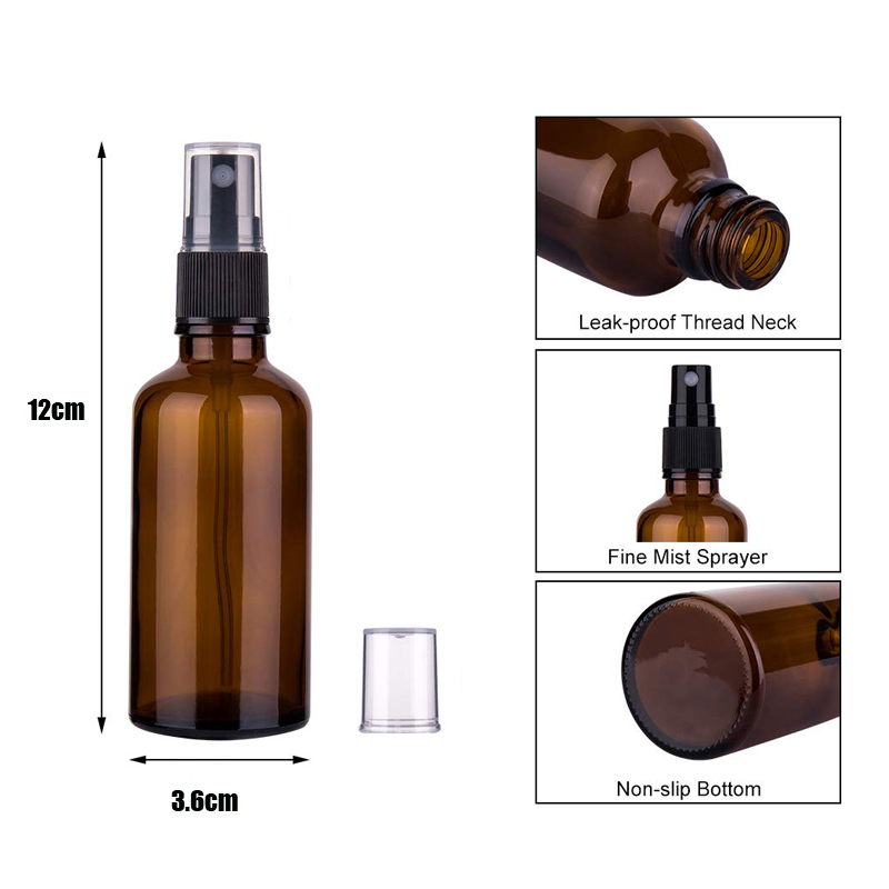 4pcs 50ml Amber Glass Spray Bo - Misting Bottle Fine のレビューと価格