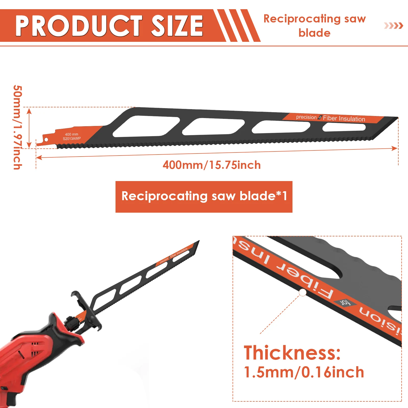 16inch/400mm Reciprocating Saw - Cutting Board Foam のレビューと価格